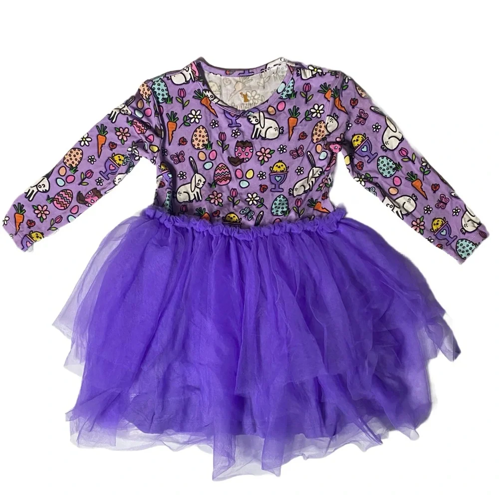 Kiki & Lulu Purple Easter Dress With Tulle Size 2T